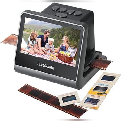 Diascanner 22MP met 5 Inch LCD – Negatieve Scanner & Fotoscanner voor 35mm, 135, 126KPK, 110 & Super 8 Film met 16GB Geheugen, HDMI & Één-knop Bediening | JPEG