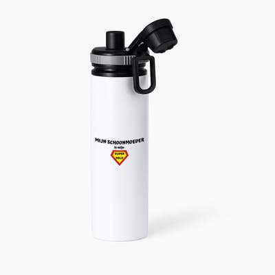 Hacebo® - mijn schoonmoeder is mijn superheld waterfles met draaidop grijs - Schoonmoeder - super schoonmoeder - Moeder cadeautjes - moederdag - verjaardag - geschenk - kado - water fles - 850ML