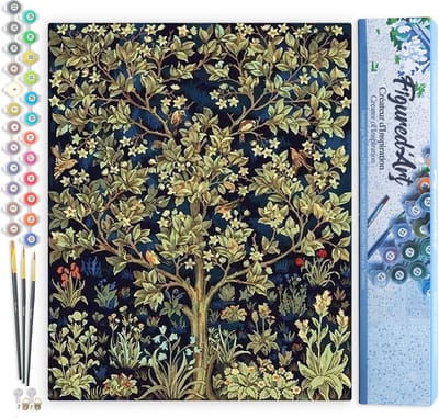 Figured'Art Schilderen op Nummer Volwassenen canvas Boom in de lente - Handwerk acrylverf Kit DIY Compleet - 40x50cm zonder frame