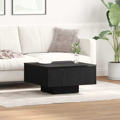 vidaXL - Salontafel - Zwart - Eiken - 60 - x - 60 - x - 31,5 - cm - Bewerkt - hout