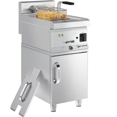 GGM Gastro Elektro Fritteuse - 10 Liter - 9 kW - inkl. Unterbau mit 1 Tür
