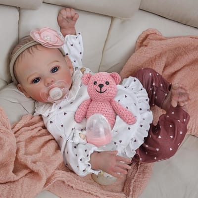 Levensgetrouwe Baby Pop - Realistische Pop - Rollenspel Speelgoed - Zacht Siliconen Lichaam - 48 cm - Roze