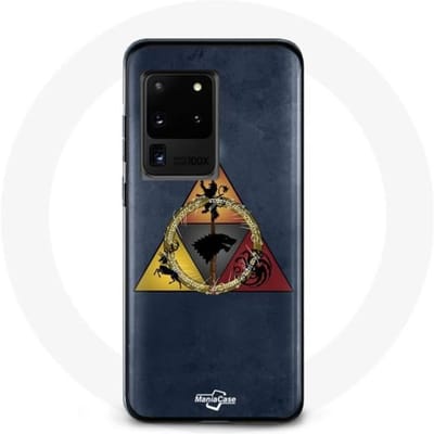 Coque - Game of Thrones - Samsung Galaxy S20 Ultra - Rigide - Bleu - Triangle Logo Baratheon Lannister