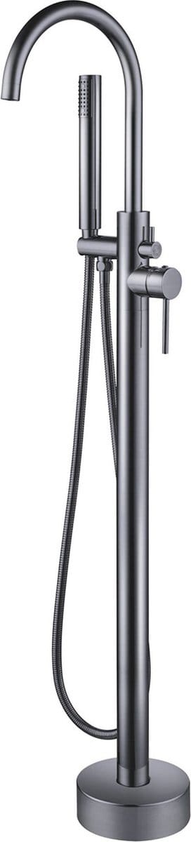 Vrijstaande Badkraan - Lonis - 110.9cm - Handdoucheset - RVS - PVD - Gunmetal Grijs