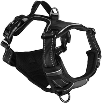Hondentuig Balou - Honden Harnas - Comfortabel Wandelen - Traploos Verstelbaar - L 40-62cm - Zwart