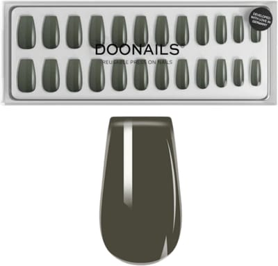 Doonails - Soft Gel Press Ons - Khaki Short Coffin