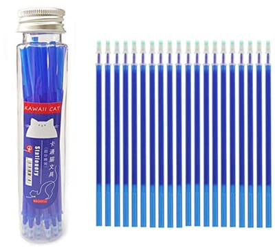 Fijne 0,5 mm uitwisbare inktvullingen voor school en kantoor - blauw, zwart, rood, groen, paars, oranje