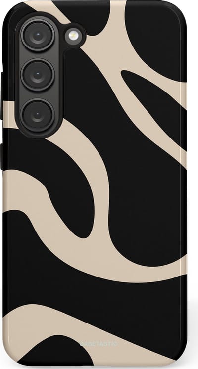 Casetastic hoesje geschikt voor Samsung Galaxy S23 - Dubbellaagse bescherming - Zwart Zand Organische Golven - Fashion Case - Zwart Zand