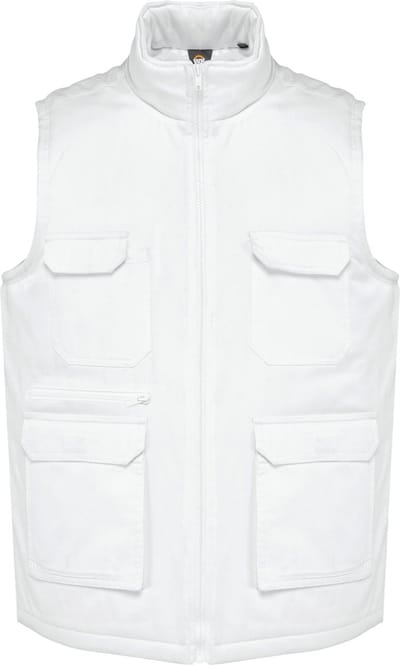 WK. Designed To Work Gewatteerd unisex gilet in polykatoen met veel zakken WK607 - White - L