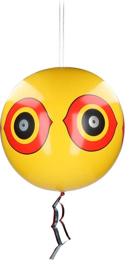 Knock Pest Control Vogel Schrikballon – Duivenverjager – Vogelverschrikker met Weerspiegeling en Kleurcontrast – Kraaien, Reigers, Spreeuwen - Reflecterend & Glinsterend – Geel