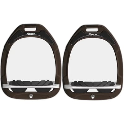 Verstelbare aluminium stijgbeugels Grip Zwart/Zwart/Bruin Flex-On