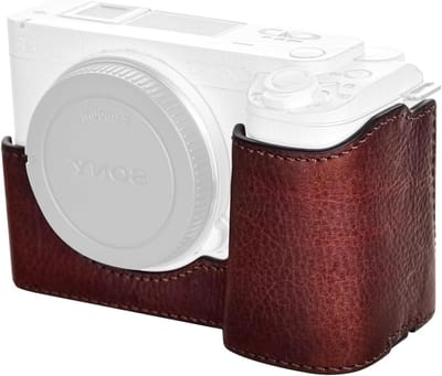Leren Half Case voor Sony ZV-E1 Camera - Beschermende Tas met Onderopening - Bruin, Duurzaam en Stijlvol