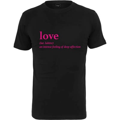 Mister Tee Dames-T-shirt Ladies Love Definition T-shirt Zwart