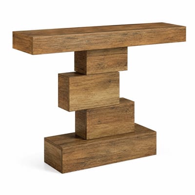 ITRONIQ Console Tafel 108 CM - Moderne Haltafel Voor Gang en Woonkamer - Smalle Sidetable Met Geometrisch Frame - Bruin