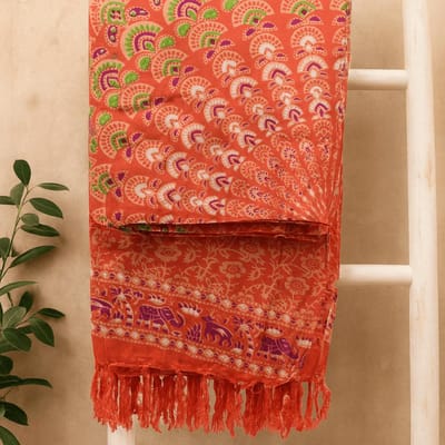 Mandala Sarong - Rood - Omslagdoek - Pareo - Hamamdoek - 140x100cm