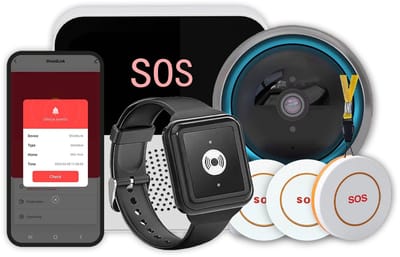 Neroo LifeLink Compleetset - Persoonlijk alarm voor ouderen - SOS-horloge, 3 SOS-knoppen en 2K camera - Zonder abonnement - Live meekijken via de app