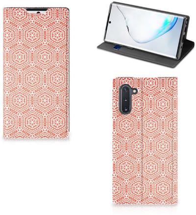 Samsung Galaxy Note 10 Hoesje met Magneet Pattern Orange
