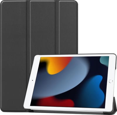 Hoesje - Geschikt voor Apple iPad 9 (2021) - 10.2 inch - 9e Generatie - Dun & Stevig - Hardcover Book Case - Trifold Bookcase Hoes - Hard Cover - Tablethoes - Zwart