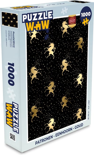 Puzzel Patronen - Eenhoorn - Goud - Legpuzzel - Puzzel 1000 stukjes volwassenen