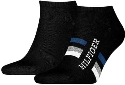 Tommy Hilfiger heren 2P sneakersokken hilfiger tab zwart