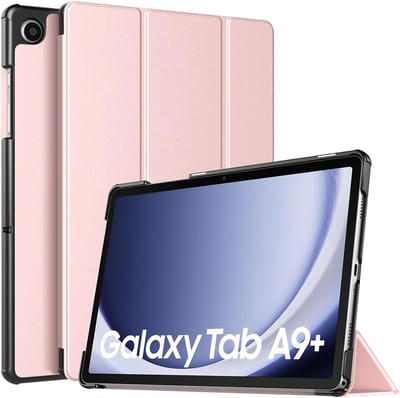 Ntech Tablet Hoes Geschikt voor Samsung Galaxy Tab A9 Plus / A11 Plus hoes Trifold Bookcase - Rose Goud