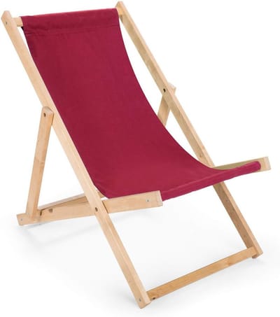 2x Houten Opvouwbare Ligstoelen Bordeaux, Inklapbare Strandstoelen
