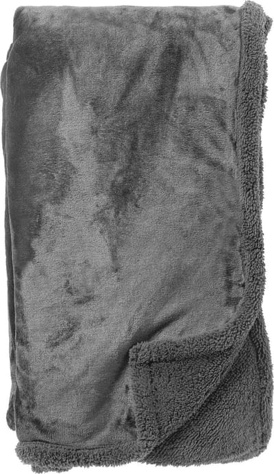 Dutch Decor - STANLEY - Plaid 150x200 cm - fleece deken met teddy en fleece - Charcoal Gray - antraciet