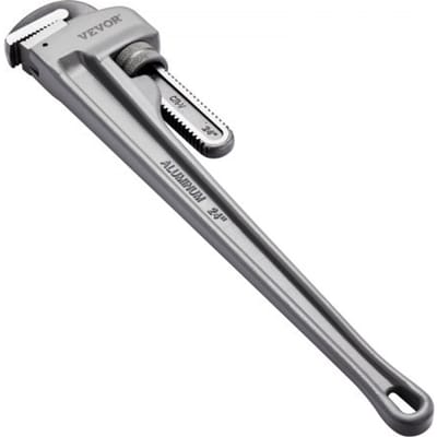 VEVOR Pijpsleutel, 24-inch rechte aluminium pijpsleutel, verstelbare loodgieterssleutel, met zeer sterke bek en ergonomische handgreep, gemakkelijk mee te nemen, hangend ontwerp, voor waterleidingen