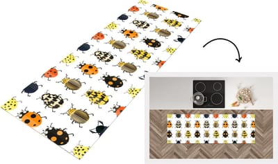 Keukenloper - Loper keuken - Kever - Insecten - Design - 150x50 cm - Keukenloper vinyl