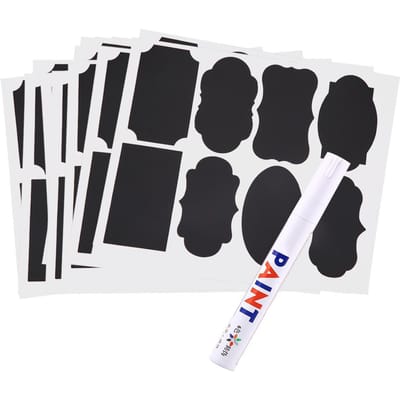 88 stuks Schoolbord Keuken Potten Flessen Etiket Schoolbord Label Stickers Knutseldecoratie met Pen white