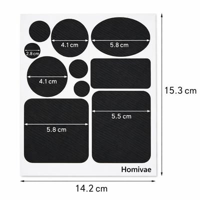 Homivae - Kleding Reparatie Patches - Zwart - 1 vel van 10 Stuks - Gaten in kleren maken - Gat in kleding repareren - Kledingreparatie