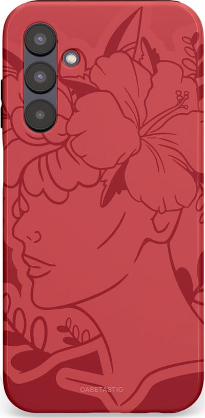 Casetastic hoesje geschikt voor Samsung Galaxy A25 - Dubbellaagse bescherming - Bloemenfluistering - Fashion Case - Koraal Terracotta