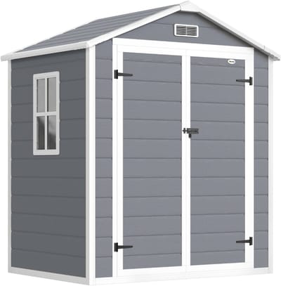 Clruro Tuinhuis - 183 x 134 x 210 cm - met deuren en afsluitbaar - Staal - Grijs