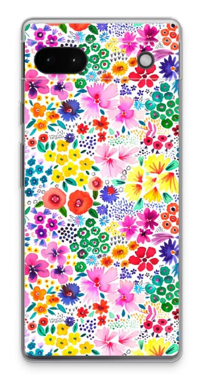 Case Company® - Hoesje geschikt voor Google Pixel 6a hoesje - Little Flowers - Soft Cover Telefoonhoesje - Bescherming aan alle Kanten en Schermrand