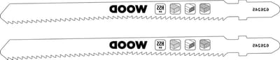 2x Zaagbladen Decoupeerzaag - Hout, Tegenovergestelde Tanden
