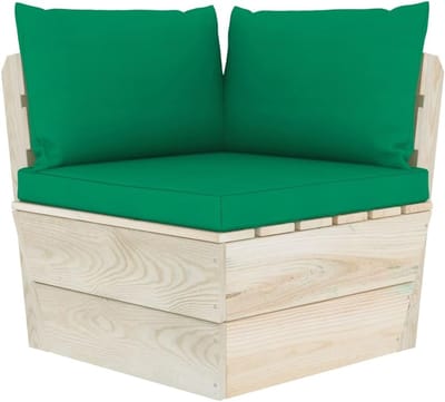 Tuin Hoekbank - Pallet Bank - Buiten Ontspannen - Geïmpregneerd Spruce Hout - Modulair - Groen