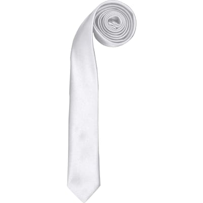 Premier Stropdas - Heren Slank Retro Work Tie (Pakket van 2) (Wit)