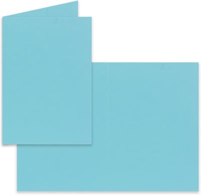 50 Turquoise Blanco Vouwkaarten B6 (12x17 cm) voor Wenskaarten en Uitnodigingen