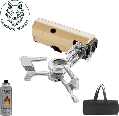 Draagbaar Opvouwbare Propaan Kachel Campingkachel – Draagbare Metaal Outdoor Kachel & Cooker | Compacte Wind bestendige branders voor Kamperen, Wandelen & Picknick 2600W
