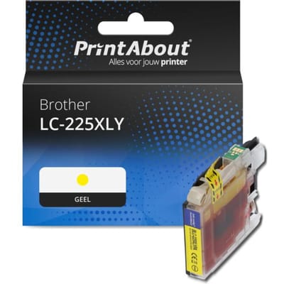 PrintAbout huismerk Inktcartridge LC-225XLY Geel Hoge capaciteit Geschikt voor Brother