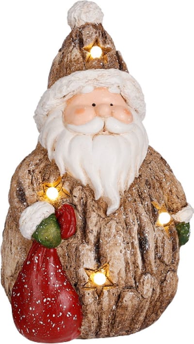 House of Seasons Kerstman Decoratief Object - 21x26x43 cm - Bruin