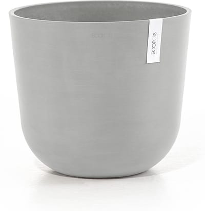 Ecopots Oslo 35 - White Grey - Ø35 x H30,5 cm - Ronde witgrijze bloempot
