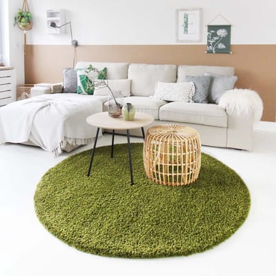 Rond hoogpolig vloerkleed - Shaggy Trend groen 80