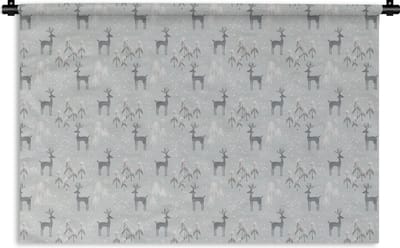 Wandkleed - Wanddoek - Patronen - Hert - Winter - 180x120 cm - Wandtapijt