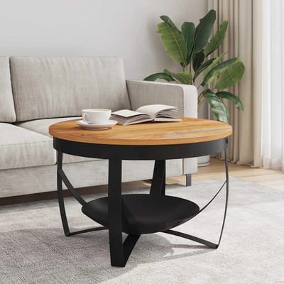 vidaXL - Salontafel - Ø - 68x43 - cm - massief - acaciahout
