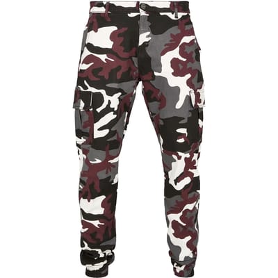 Urban Classics - Camo 2.0 Cargobroek - Taille, 30 inch - Zwart/Bordeaux rood