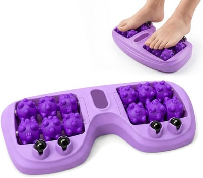 Handmatige Dubbele Voetmassager - Draagbare Voetmassage Roller met Acupressuurpen voor Spierontspanning, Hielspoor en Stressverlichting