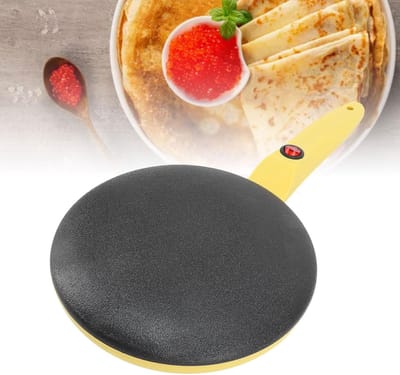 Pannenkoekenmachine - Omelet maker - Snelle ontbijtjes - Automatische temperatuur - 20 cm diameter - Geel
