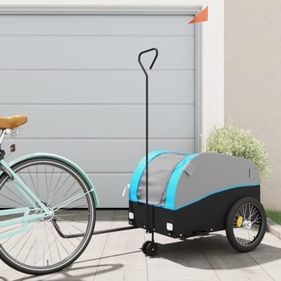 Fietskar - Ladingkar - Goederen Vervoeren - 45 kg Belastbaar - 76 x 54 x 11 cm - Zwart Blauw