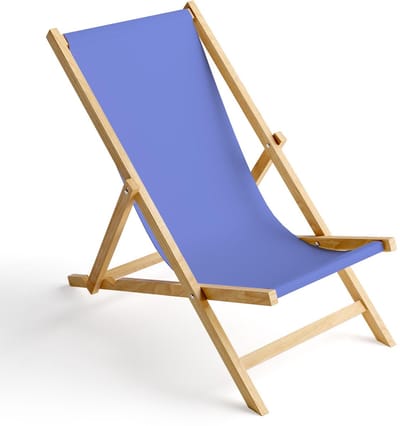 FEROCITY - Opklapbare ligstoel - Houten - strandstoel met afneembare hoes - 120 x 58 x 45 cm - Birke - Blauw